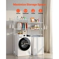 thumbnail image 3 of VEVOR Over Washer and Dryer Storage Shelves, 4 Tiers Laundry Room Drying Rack with Hanger Rod and Hooks, Two Rows Adjustable Washer Shelves Space Saver, for Laundry Room Storage & Organization, White, 3 of 8