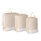 thumbnail image 2 of Juego de bolsas organizadoras de viaje | Almacenamiento de compresión para ropa, zapatos, artículos de tocador | Paquete de 3 | Beige | Material de la tela | Medidas: 38x10cm, 30x10cm, 20x10cm |, 2 of 8