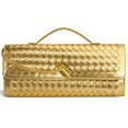 thumbnail image 1 of Monedero de mano NEWROGENG de piel tejida para mujer, color dorado, 1 of 7