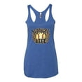 thumbnail image 3 of Softball Life Animal Print Girl Sports Tri-Blend Racerback Tank Top, Vintage Royal, X-Large, 3 of 5