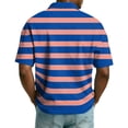 thumbnail image 5 of Mens Polo Shirts Casual Quarter-Zip Striped Beach Shirt Lightweight Short Sleeve T Shirt Fashion Business Collared Pullover OIOLOYJM Royal Blue XL, 5 of 9