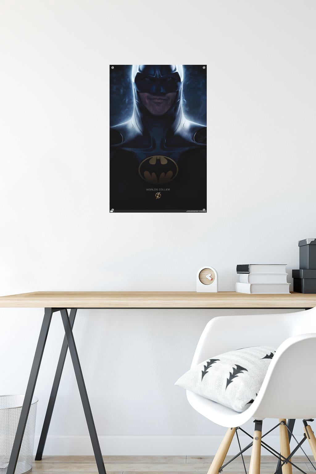 DC Comics Movie The Flash - Batman One Sheet Wall Poster with Push Pins, 14.725" x 22.375"