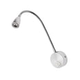 thumbnail image 3 of Lámpara de lectura LED de noche, lámpara de pared flexible con cuello de cisne, luces nocturnas para dormitorio (plata cepillada, luz blanca, 3 W), 3 of 5
