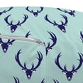 thumbnail image 3 of Deer Pouf Cover with Zipper, Jungle Creature Heads with Antlers Abstract Animal Motifs Hipster Wildlife, Soft Decorative Fabric Unstuffed Case, 30" W X 17.3" L, Pale Seafoam Navy Blue, by Ambesonne, 3 of 5