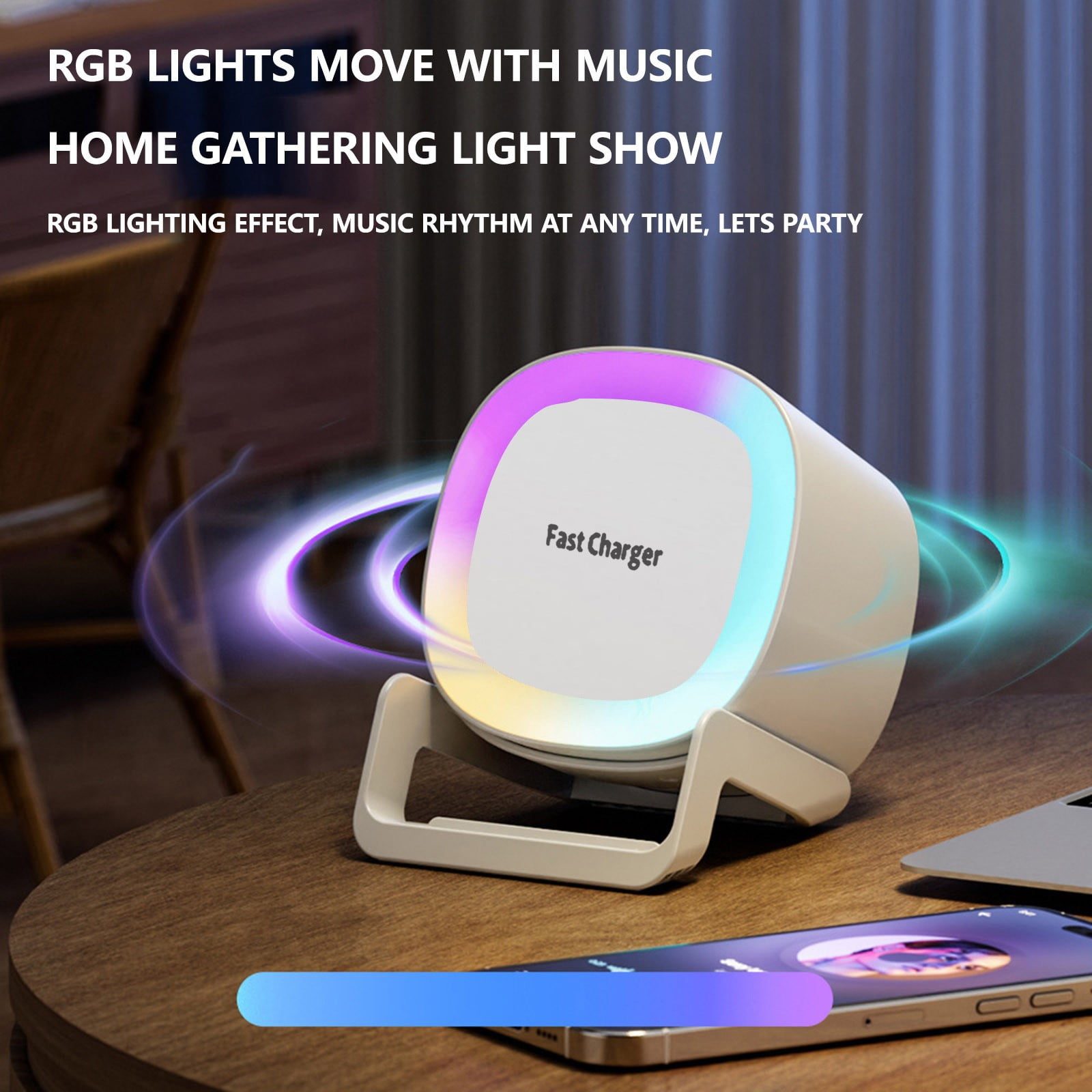 Bluetooth Speaker with Lights, Portable Wireless, Teen Girl Gifts, Best Birthday Gift Ideas Teenage, For Home/Party/Outdoor/Beach, Electronic Gadgets, White Elephant Gifts for Adults