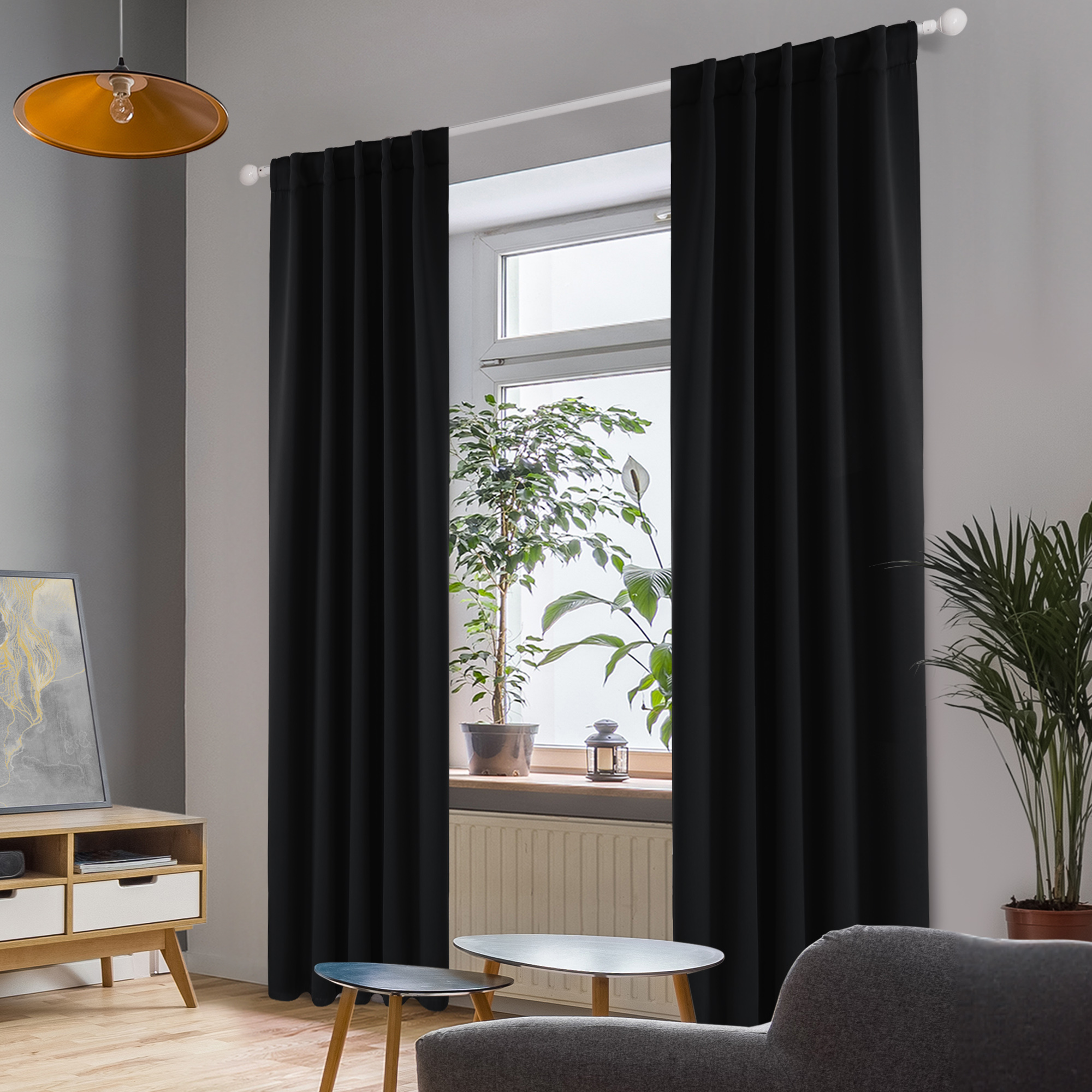Deconovo Blackout Curtains, Black, 42x63 Inches, 2 Panels photo 4