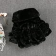 thumbnail image 3 of GYRATEDREAM Infant Toddler Baby Girls Cute Winter Warm Thick Fur Capes Cardigan Cloak Windproof Coat with Bow Pom-Pom Balls for 5Y Black, 3 of 7
