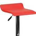 thumbnail image 6 of Flash Furniture Contemporary Red Vinyl Adjustable Height Barstool with Solid Wave Seat and Chrome Base, 6 of 11