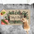 thumbnail image 4 of Sm:)e Merry&Bright Eucalyptus Leaves Holly Christmas Doormat, Winter Xmas Home Decor Low-Profile Switch Rug Door Mat Floor Mat for Indoor Outdoor 17x29 Inch, 4 of 6