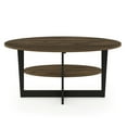 Furinno JAYA Oval Coffee Table, Columbia Walnut/Black