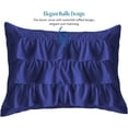 thumbnail image 4 of 500-Thread Count Egyptian Cotton 3-PCs Multi Ruffle Duvet Cover, With Zipper Closure & Corner Ties - Extra Large King Size ( 120" x 136" ) Inches, (Royal Blue), 4 of 5