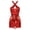 Red, variant on Women Sequins Tassel Latin Jazz Dance Dress Criss Cross Back Leotard Tango Ballroom Bodysuit Gold M