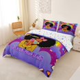 thumbnail image 3 of Castle Fairy Glam Princess Duvet Cover Queen,Rainbow Glitter Print Queen Bedding,Purple Black,1 Duvet Cover and 2 Pillowcases, 3 of 6