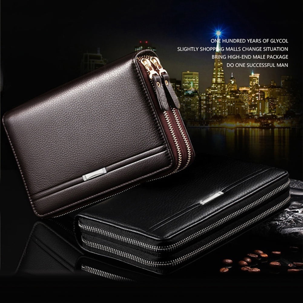 New Famous Brand Design Clutch Bag for Men Fashion Business iPad Envelope  Bag Letter Print Leather Male Day Clutches Big Purse