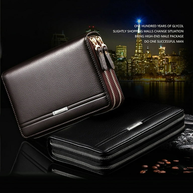 Men's Wallet Long Large Capacity With Zipper Closure Wallet For