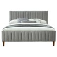 thumbnail image 3 of Modern Fabric 60" Queen Platform Bed in Light Grey, 3 of 8