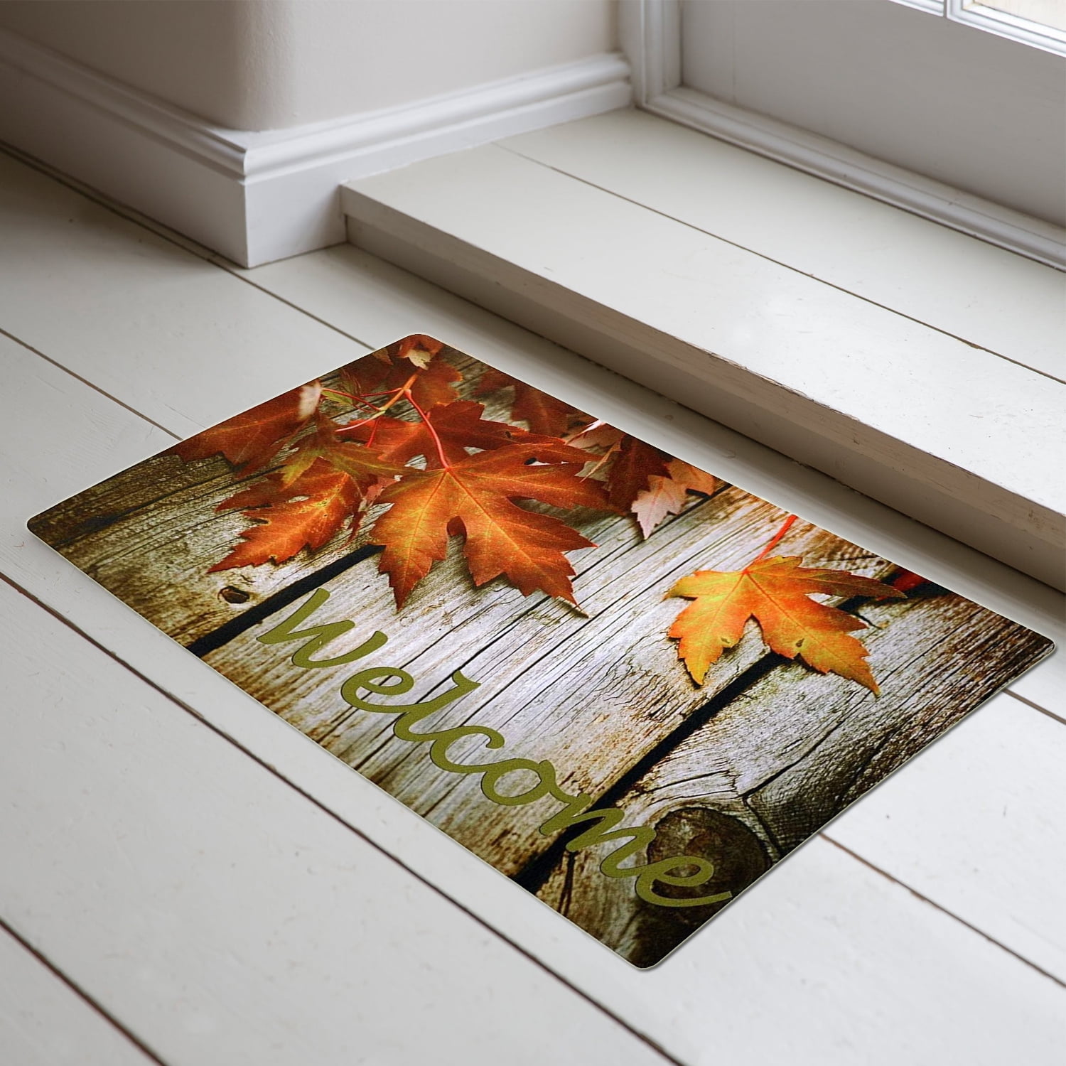 Welcome Doormat, Entrance Mat Floor Mat Rug for Indoor Outdoor Front Door with Non-Slip Rubber Backing