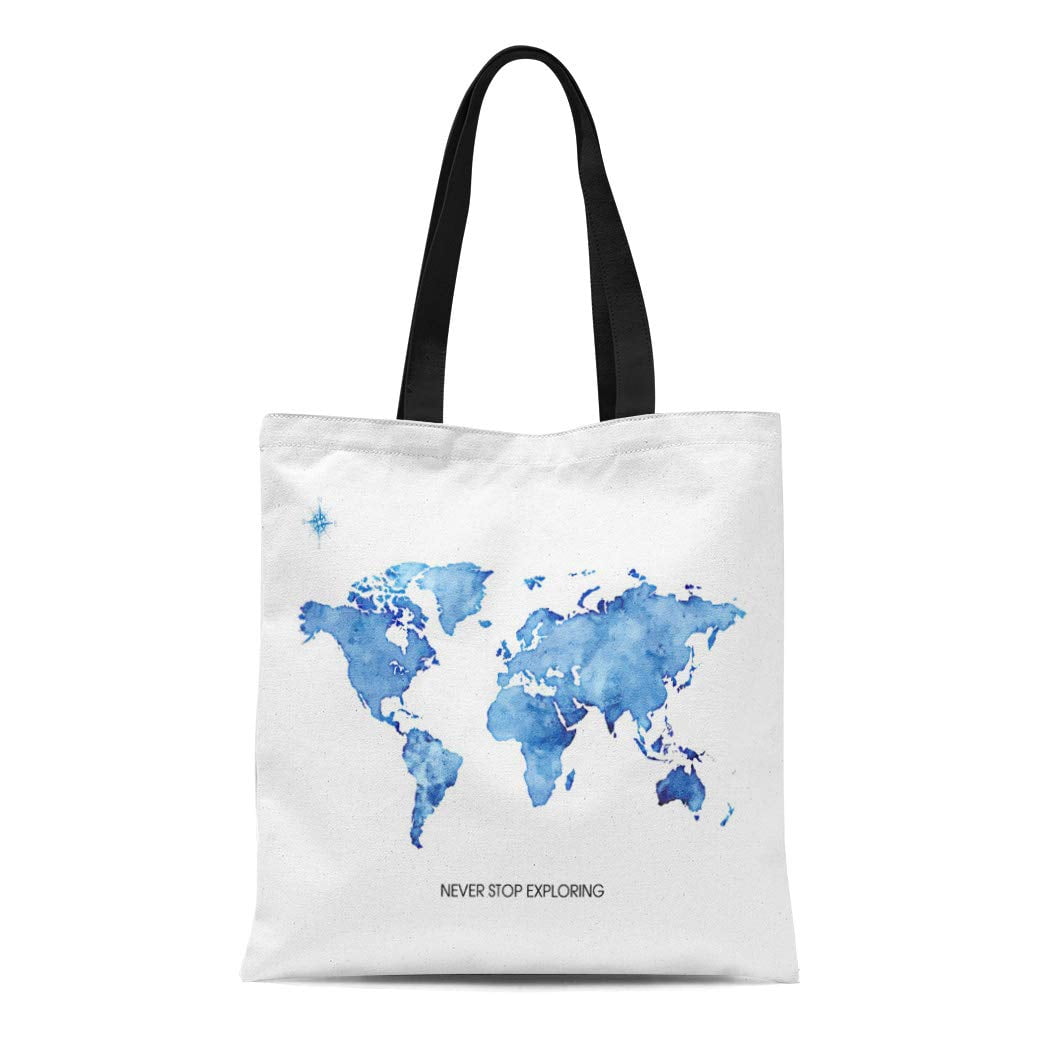 I Love The World & I Will Never Stop Exploring Cotton Canvas Tote Bag 