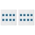 thumbnail image 1 of 2X Ethernet Wall Plate 8 Port - Double Gang Cat6 RJ45 Network Cable Faceplate Female to Female - Blue, 1 of 8