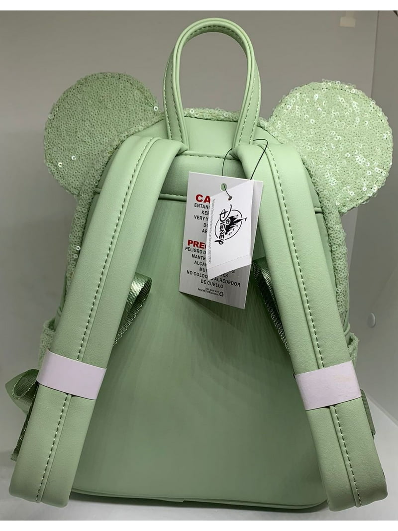 Disney Minnie Mouse Mint Sequined Backpack By Loungefly New With