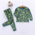 thumbnail image 2 of Otqutp Toddler Beach Clothes Set for Spring Toddler Girl Boy Long Fruit Print Top Trousers Casual Loose Home Wear Set for 0 To 6 Years 2-Piece Sleepwear Clothes Sets, 2 of 3