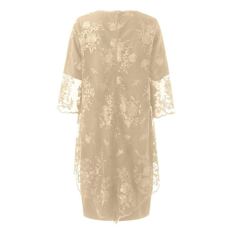 Cathalem Women's Elegant Lace Embroidery Evening Dress Half Sleeve Women Casual Dresses French Swing Dress Dress Khaki Large - Walmart.com Cathalem Women's Elegant Lace Embroidery Evening Dress Half Sleeve Women Casual Dresses French Swing Dress Dress Khaki Large - Walmart.com