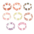 thumbnail image 3 of 8pcs Fruit Pattern Resin Rings Creative Rings Ladies Girls Lemon Strawberry Ring, 3 of 8