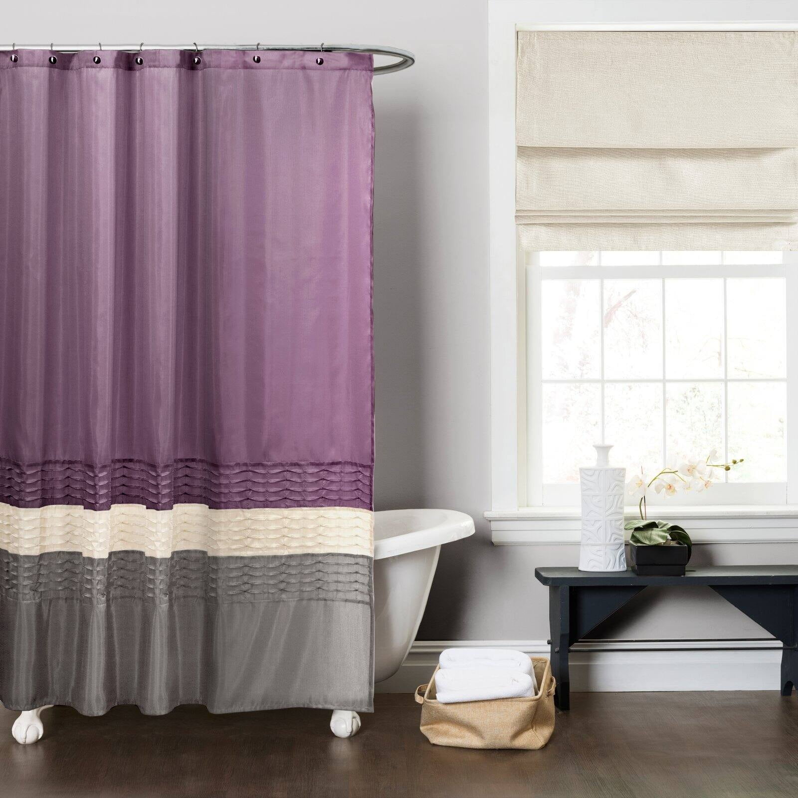 Bathroom Shower Curtain 72X72" Polyester Fabric Waterproof Purple Tree Waterfall 