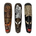 thumbnail image 1 of Set Of 3 African Wildlife Wooden Wall Masks, 1 of 5