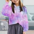 thumbnail image 2 of Durtebeua Girls Casual Long Sleeve Sweatshirt Crew Neck Cute Pullover Relaxed Fit Tops Z04-Blue,8-9 Years, 2 of 4