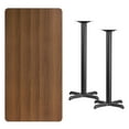 thumbnail image 4 of Flash Furniture 30'' x 60'' Rectangular Walnut Laminate Table Top with 22'' x 22'' Bar Height Table Bases, 4 of 4