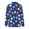 thumbnail image 4 of Women's Long Sleeve Quarter Zip Tennis Tshirts Trendy Floral Printed V Neck Workout Tops Ladies Running Yoga Gym Fitness Graphic Tees Navy02 S, 4 of 6