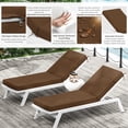 thumbnail image 5 of Pakunoda Chaise Lounge Cushions Set of 2, 72" x 21" x 4" Outdoor High-Density Foam Patio Furniture Lounger Replacement Cushions with Zipper Ties Water-Resistant for Pool, Chocolate, 5 of 7