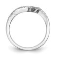 thumbnail image 2 of 14K White Gold Ring Band Wedding Diamond Round Contoured , Size 7, 2 of 7