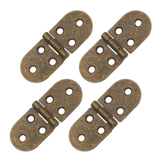 Bisagra de Mesa Plegable Uxcell, Paquete de 4 Hierro 270 Grados Bordes Redondeados Bisagras de Mesa para Armario, Bronce