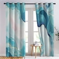 thumbnail image 2 of Aqua Blue Marble Curtains, Modern Art Window Curtains, Modern Abstract Blackout Curtains For Bedroom Living Room Home Decor, Patterned Grommet Drapes 42"W x 84"L, 2 of 6