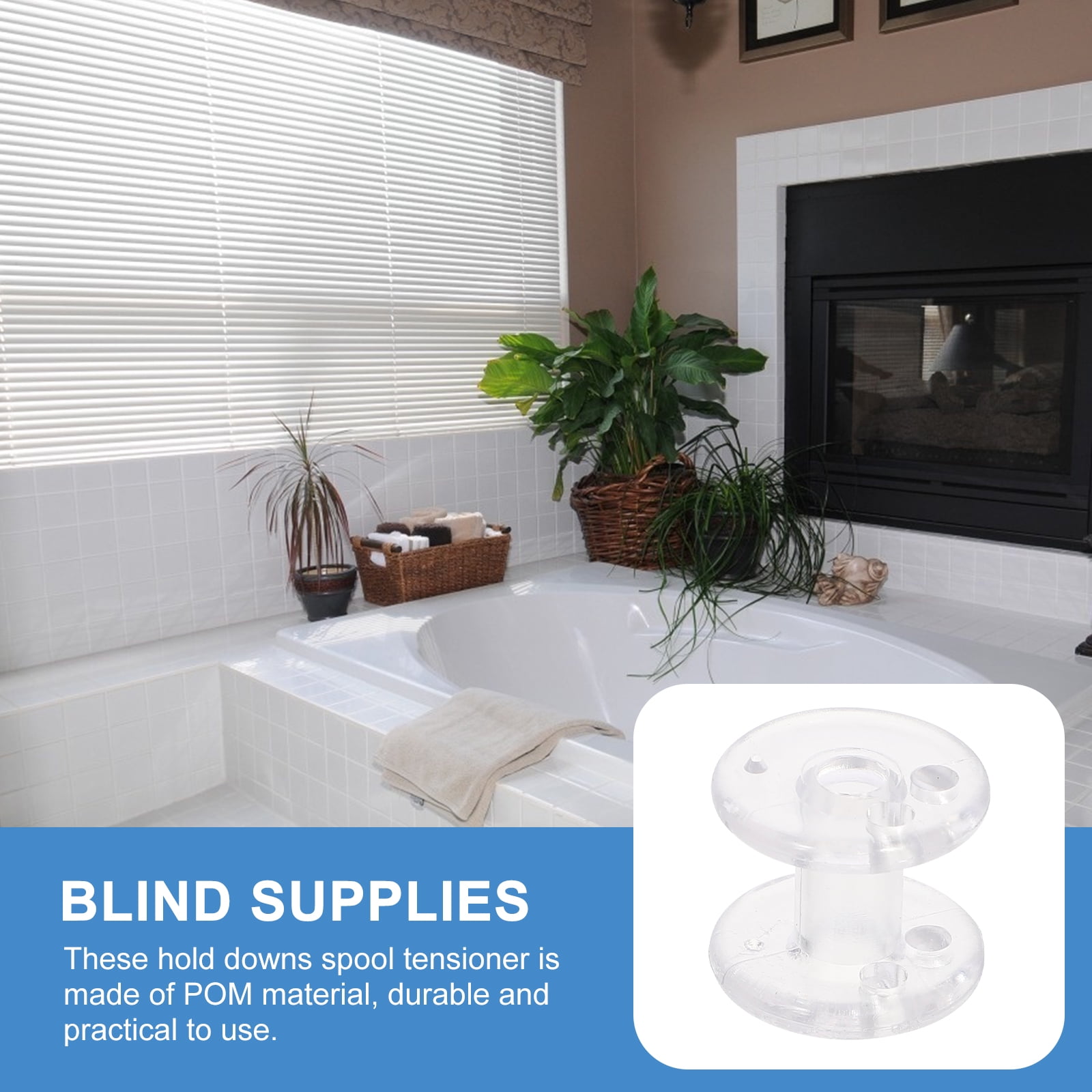 8pcs Pleated Shade Hold Downs Spool Tensioner Transparent Cord Retainer