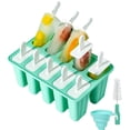 thumbnail image 1 of Popsicle de silicona DIY 10 piezas Bandeja de hielo de silicona reutilizable Herramientas sencillas para hacer hielo + cepillo de limpieza + embudo, 1 of 2