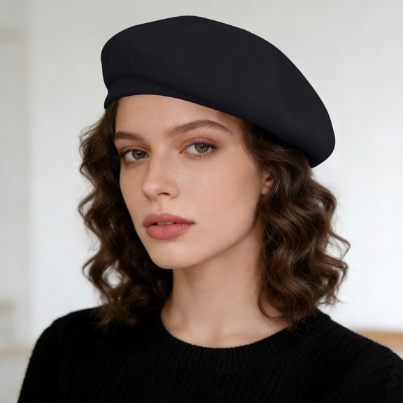 HONHUZH Summer Hats Womens Solid Color Drawstring Beret Hat Casual Warm Hair Care Cap