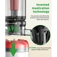 thumbnail image 5 of GlowWise Cold Press Juicer Machine 4.35 Extra Wide Feed Chute, Quiet Masticating Juicer for Fruits & Vegetables, Easy to Clean & Assemble, Ideal for Home Kitchens, Healthy Families & Fitness Lovers, 5 of 7