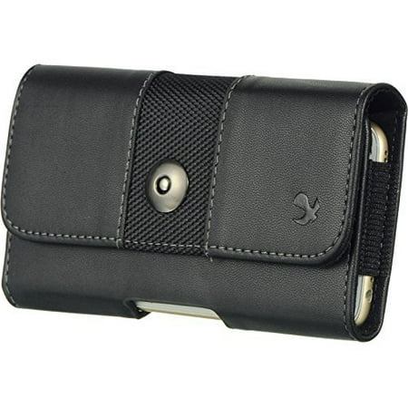 Black4 Horizontal Belt Leather Pouch Case for Alcatel OneTouch Elevate Pixi 3