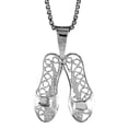 thumbnail image 1 of Sterling Silver Filigree Slippers Pendant, 1/2 inch Tall, 1 of 1