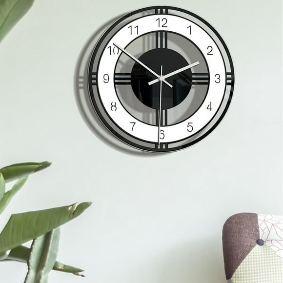 Japceit Style Nordique Wall Clock Silencieux Transparent Acrylique Horloge pour la Décoration Intérieure