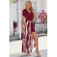 thumbnail image 6 of Women's Smocked High-Low Printed Surplice Dress with 65% rayon 30% polyester 5% spandex fabric blend for summer wear, 6 of 17