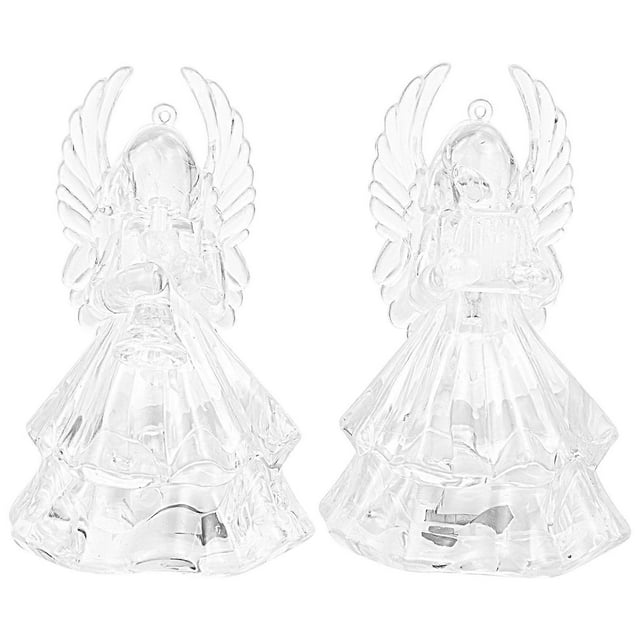 2 Pcs Lovely Cartoon LED Lamps Beautiful Colorful Bedside Lights (Transparent)