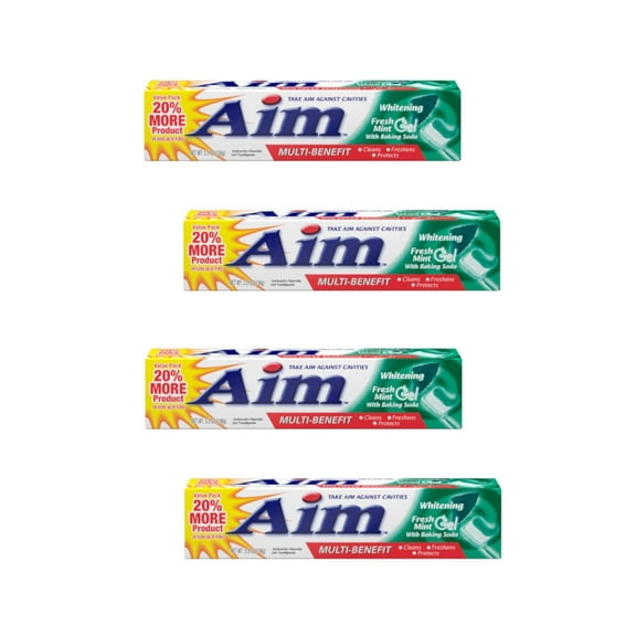 Aim Toothpaste Gel Whitening Mint 6 oz (Pack of 4)