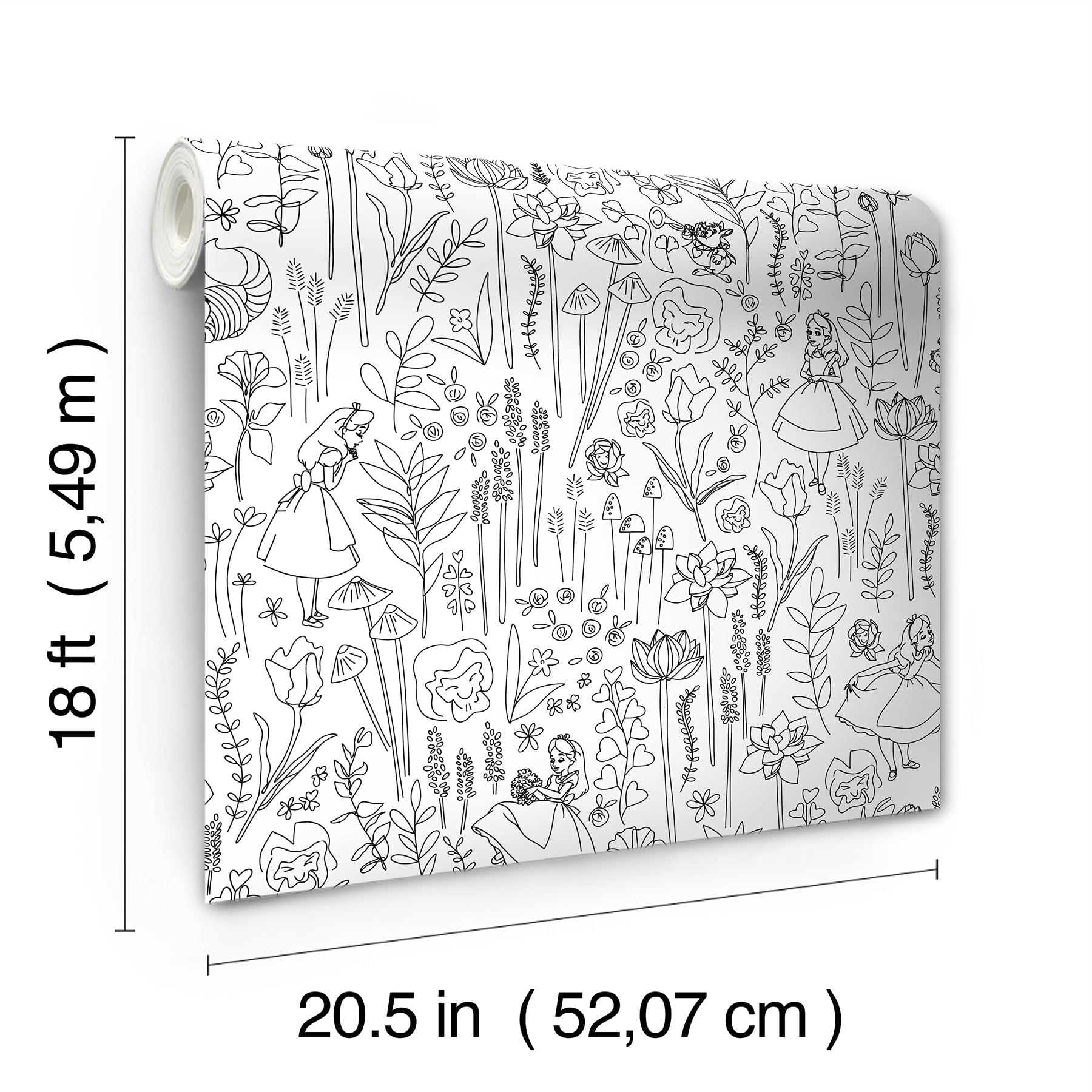 Disney Alice in Wonderland Garden Peel & Stick Wallpaper