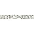 thumbnail image 3 of 925 Sterling Silver High Polished 11mm Solid Plain Curb Link Chain w/ Lobster Clasp - 28", 3 of 5