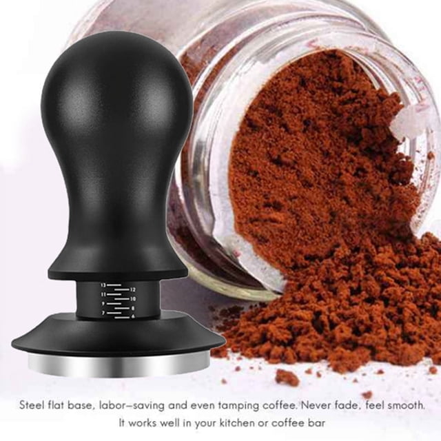 Tasseur à Café 58mm Profondeur Réglable avec Échelle Ressorts Espresso Distributeur de Café Taillé
