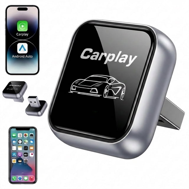 2026 Wireless CarPlay Adapter for iPhone & Android Auto, 2 in 1 Plug & Play USB-A/Type-C Port, Fast Convert Wired to Wireless, No Delay for iOS 10+ & Android 11+, with Realtek 8730E Chip